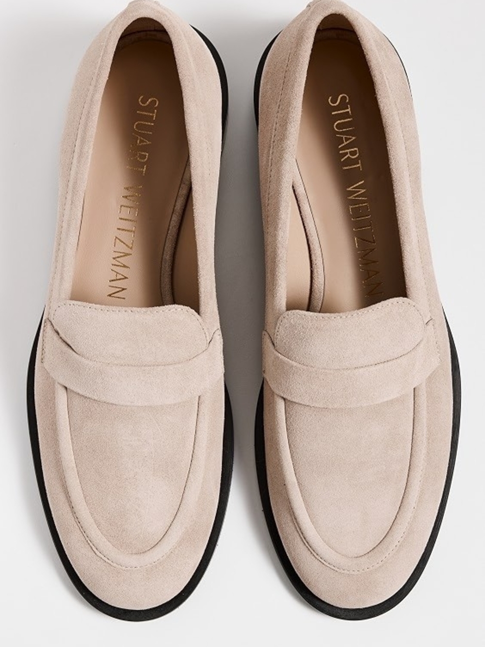 Stuart Weitzman Suede Loafers in Light Beige - EURO 40